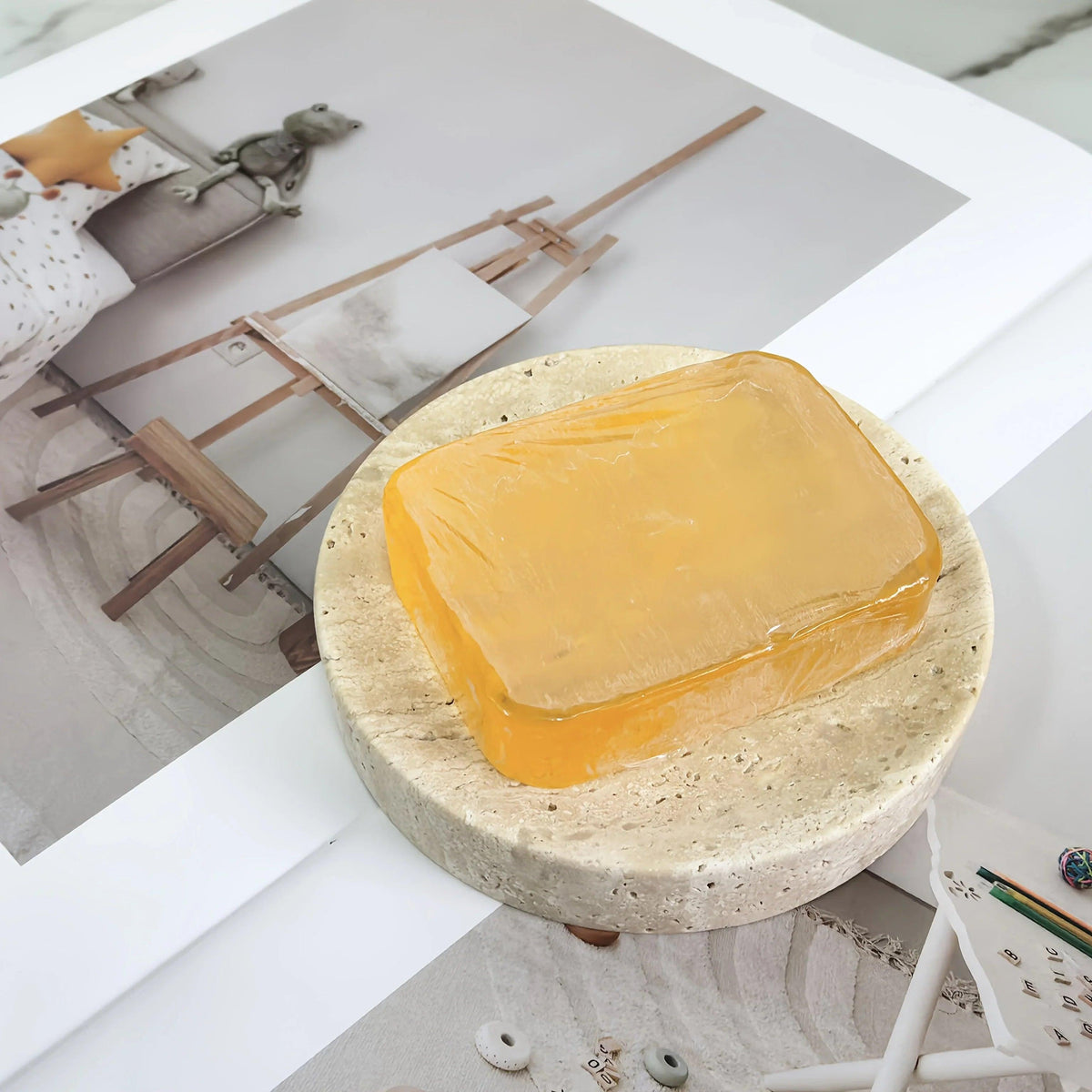 Tray - Pearl Marble Round