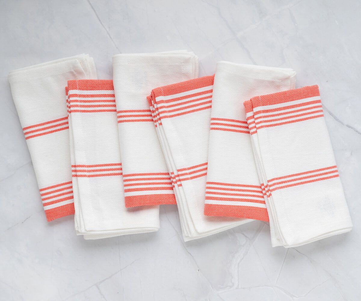 Striped Napkins - Cloth Napkins Set of 6