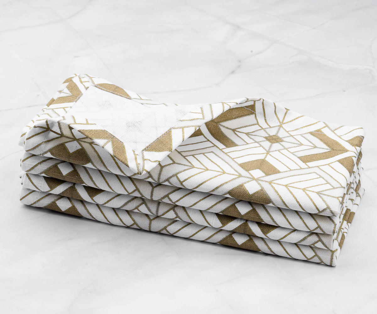 Custom Print Metallic Cotton Napkins - Customized Napkins