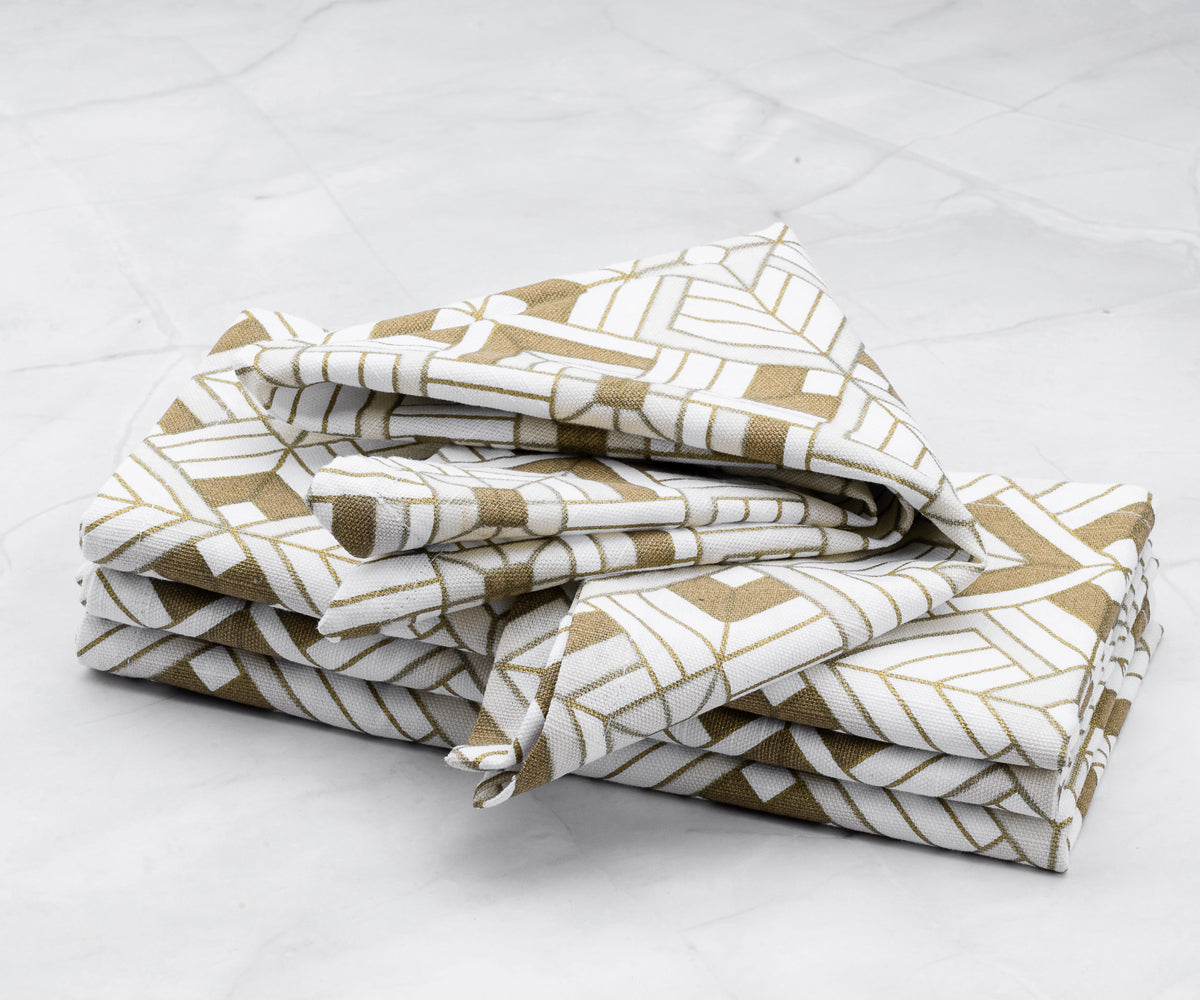 Custom Print Metallic Cotton Napkins - Customized Napkins