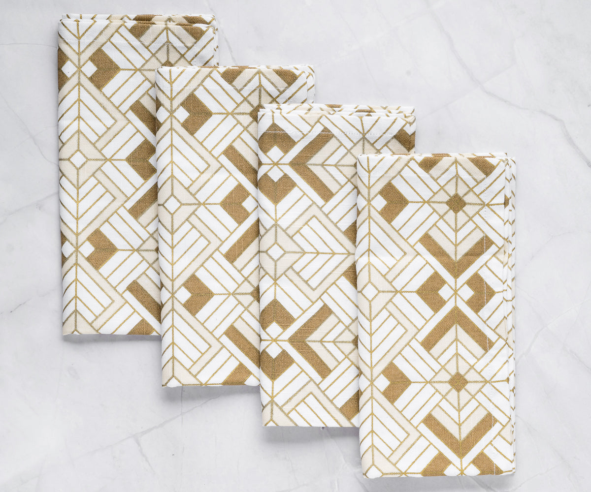 Custom Print Metallic Cotton Napkins - Customized Napkins