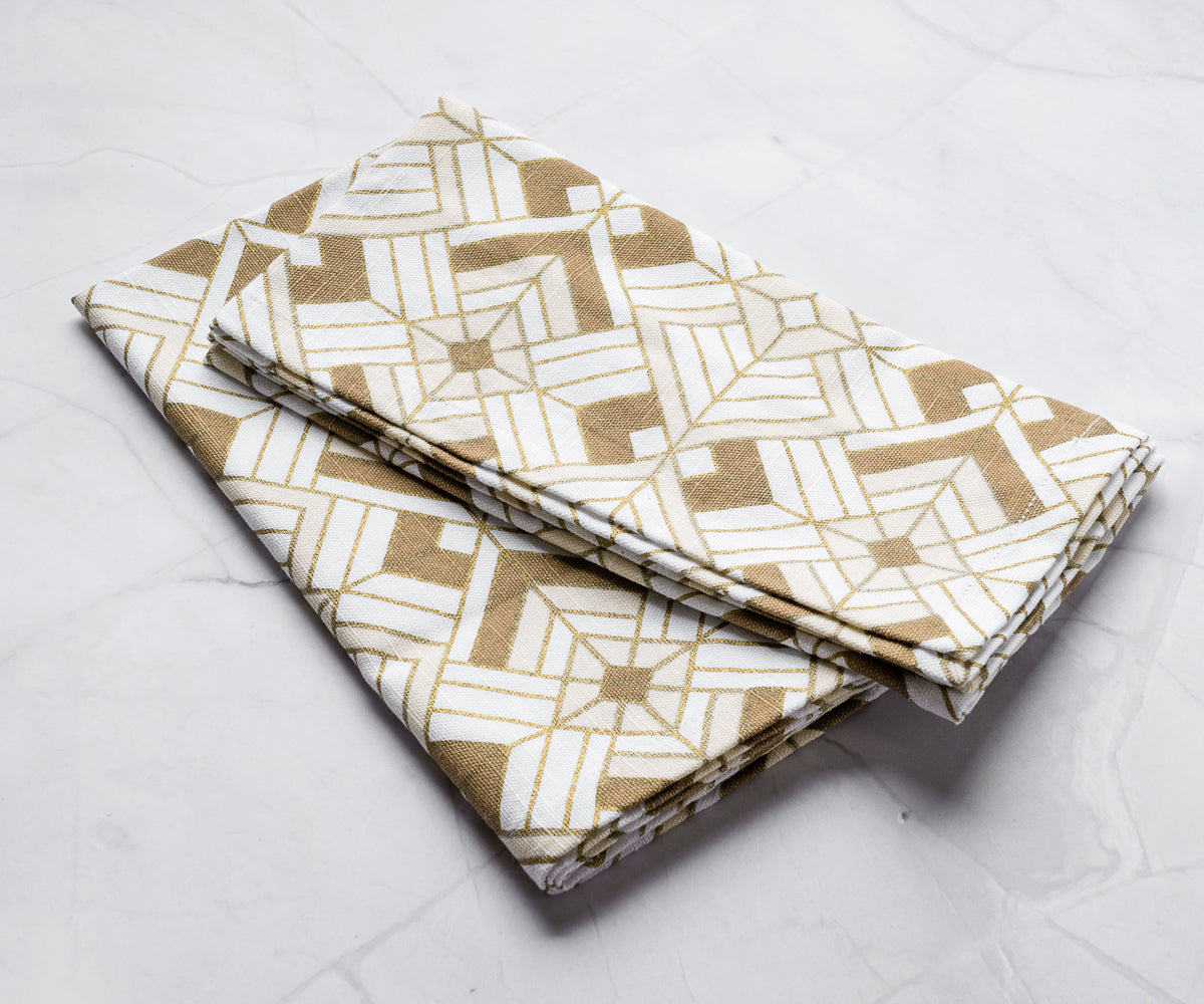 Custom Print Metallic Cotton Napkins - Customized Napkins