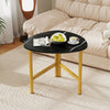 Triangle Coffee Table Oval Coffee Table with Metal Legs Industrial Center Table-Black