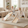 Triangle Set Foldable Kids Climbing Toys Panda-Themed Wood Montessori Climbing Set-Multicolor