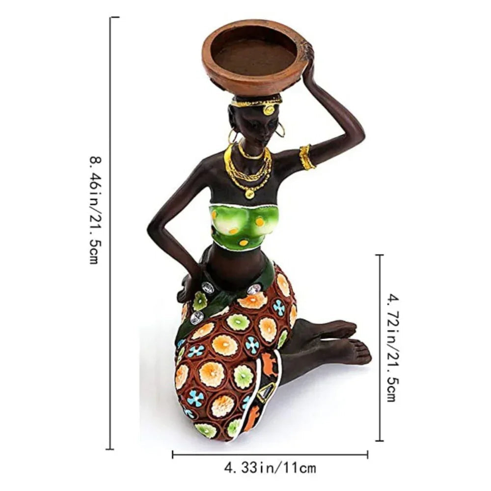 Tribal Candle Holder - Minimalist Iron Figurine Sculpture Decor