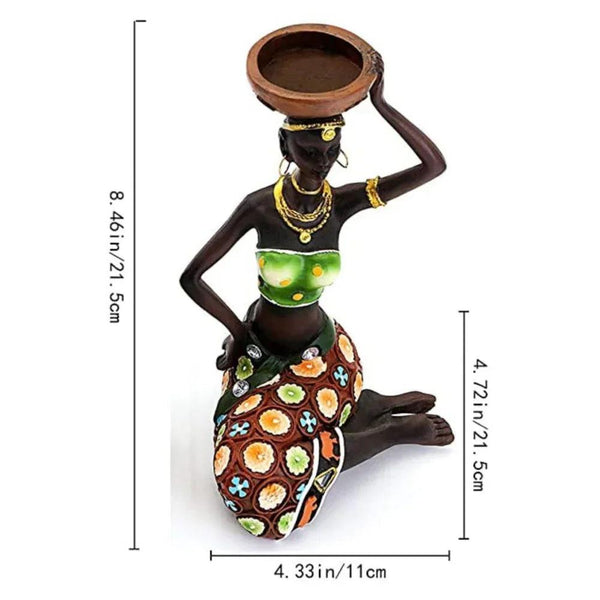 Tribal Candle Holder - Minimalist Iron Figurine Sculpture Decor