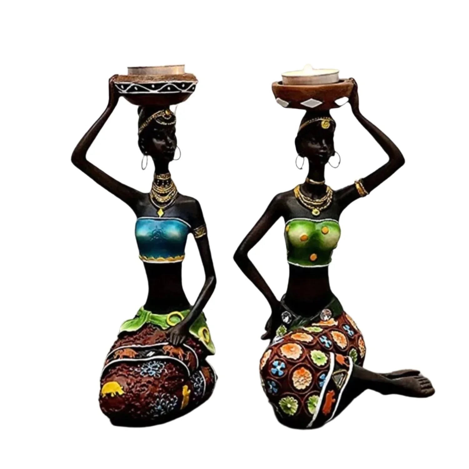 Tribal Candle Holder - Minimalist Iron Figurine Sculpture Decor