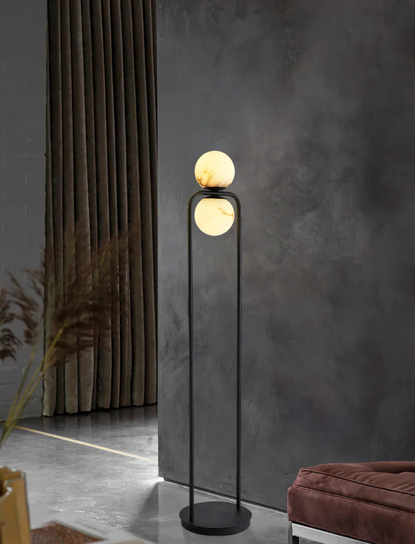 Alabaster Tribeca Black Floor Lamp