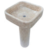 Troia Light Travertine Pedestal Stand-alone Sink Honed and Filled (W)15