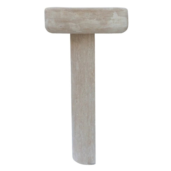 Troia Light Travertine Pedestal Stand-alone Sink Honed and Filled (W)15
