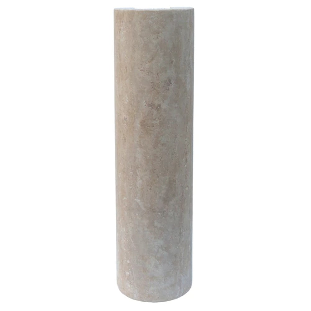 Troia Light Travertine Pedestal Stand-alone Sink Honed and Filled (W)15