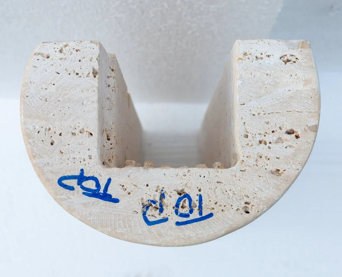 Troia Light Travertine Pedestal Stand-alone Sink Honed and Filled (W)15