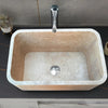 Troia Light Travertine Rectangular Farm Sink Honed and Filled (W)18