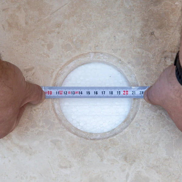 Troia Light Travertine Rectangular Farm Sink Honed and Filled (W)18