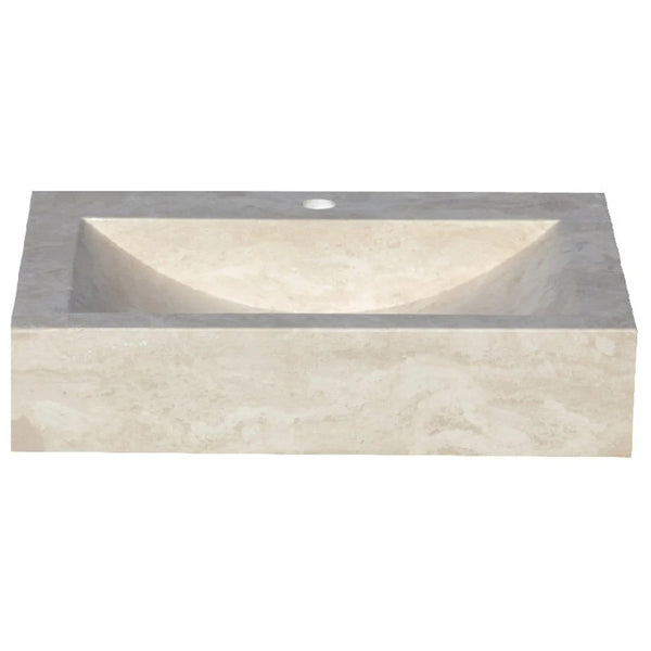Troia Light Travertine Rectangular Sink Honed and Filled (W)18
