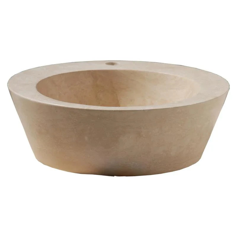 Troia Light Travertine Natural Stone Above Vanity Bathroom Vessel Sink (D)16