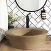Troia Light Travertine Natural Stone Above Vanity Bathroom Vessel Sink (D)16
