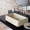 Troia Light Travertine Natural Stone Farmhouse Apron Kitchen Sink (W)18
