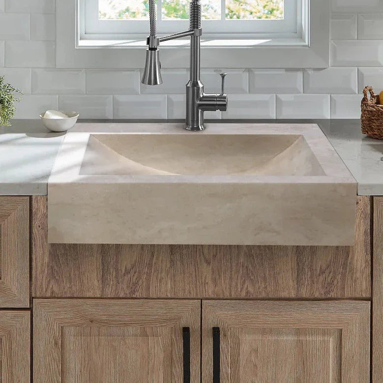 Troia Light Travertine Rectangular Kitchen Sink Honed (W)18