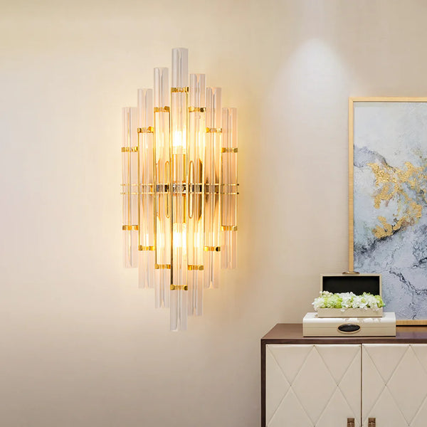 Tube Clear Crystal Wall Light