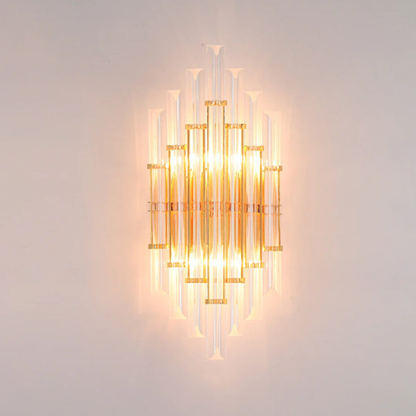 Tube Clear Crystal Wall Light