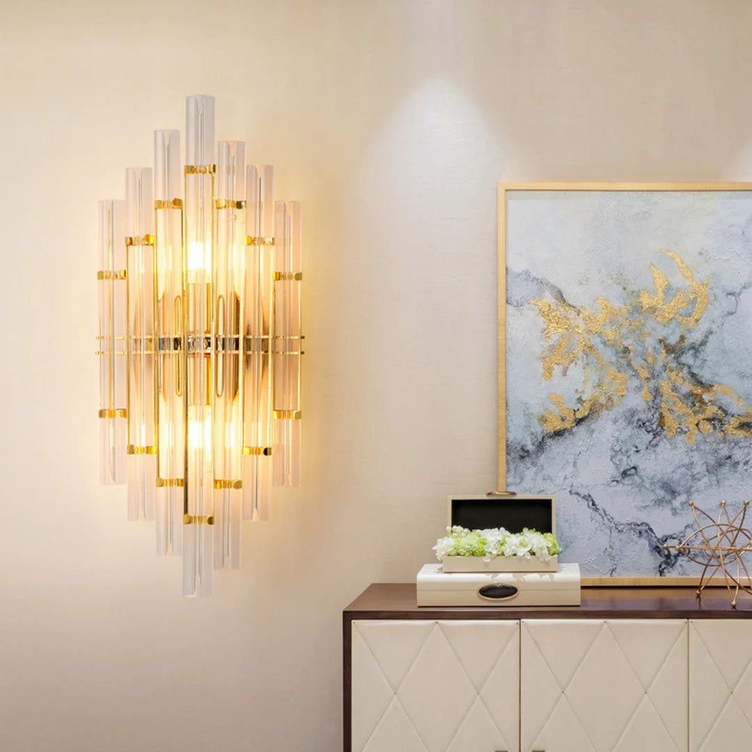 Tube Clear Crystal Wall Light