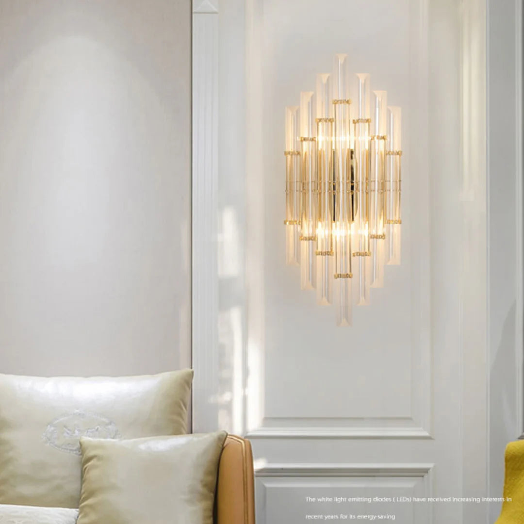 Tube Clear Crystal Wall Light