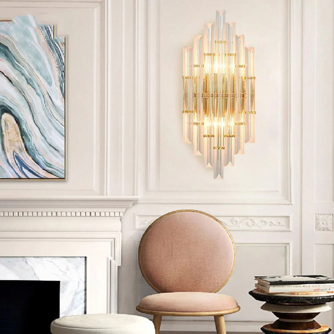 Tube Clear Crystal Wall Light