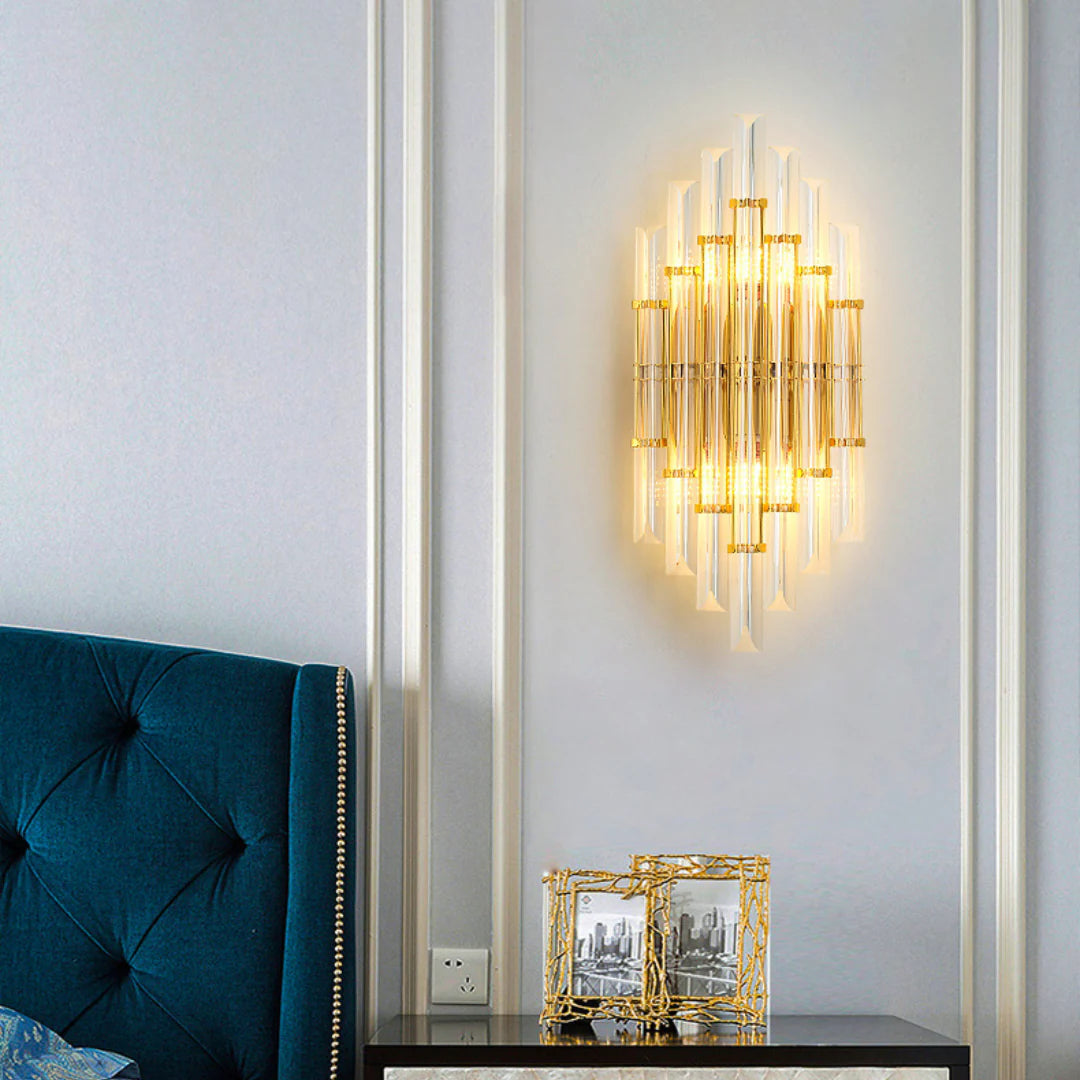 Tube Clear Crystal Wall Light