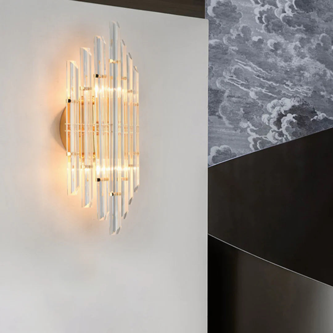 Tube Clear Crystal Wall Light
