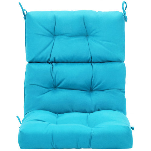 Tufted Patio High Back Chair Cushion with Non-Slip String Ties-Turquoise