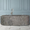 Tundra Gray Marble Bathtub Hand-carved from Solid Marble Block (W)29.5
