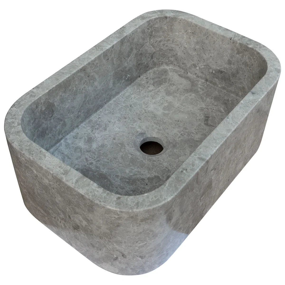 Tundra Gray Marble Rectangular Wall-mount Bathroom Sink (W)12