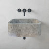Tundra Gray Marble Rectangular Wall-mount Bathroom Sink (W)12