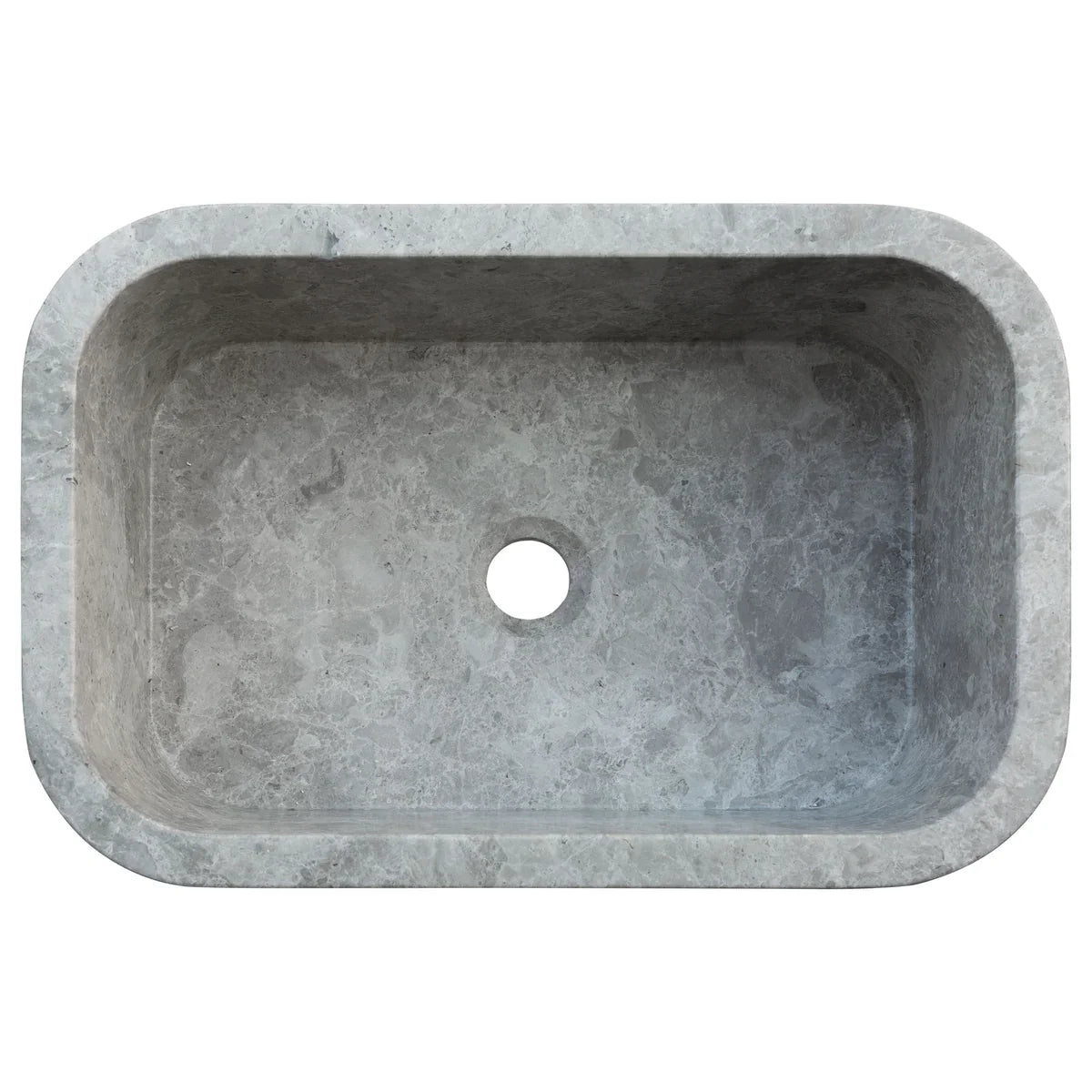 Tundra Gray Marble Rectangular Wall-mount Bathroom Sink (W)12