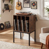 Turntable Record Player Stand with Power Outlets-Rusticbrown