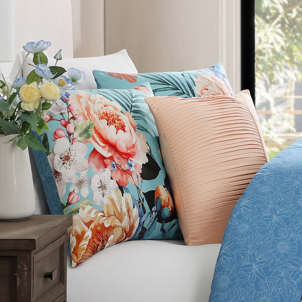 Bebejan Turquoise Reverie 5 Piece Reversible Comforter Set