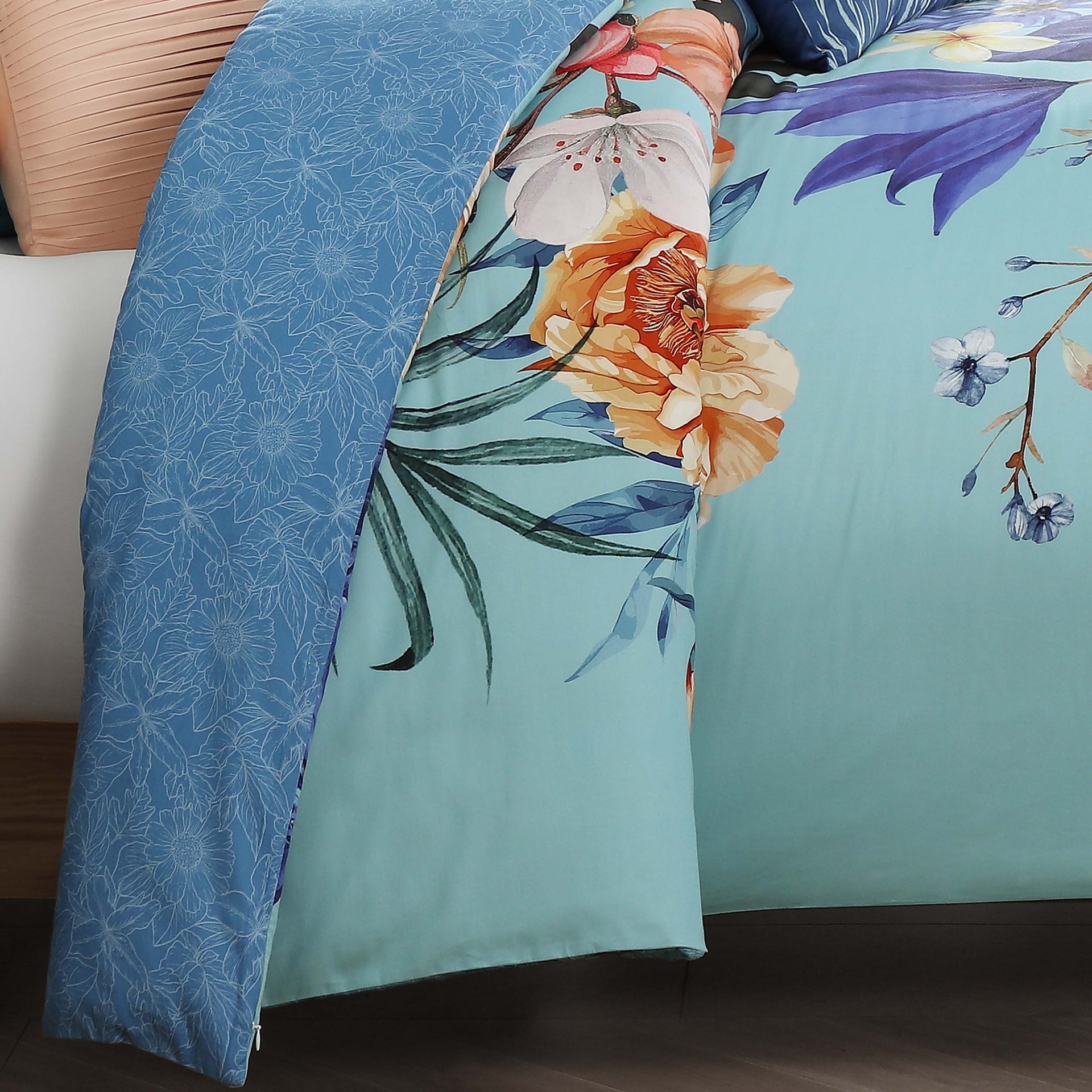 Bebejan Turquoise Reverie 5 Piece Reversible Comforter Set