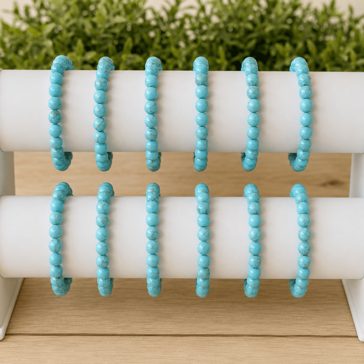 Turquoise Howlite Bracelet | Blue Howlite Bracelet (Dream Recall and Patience)
