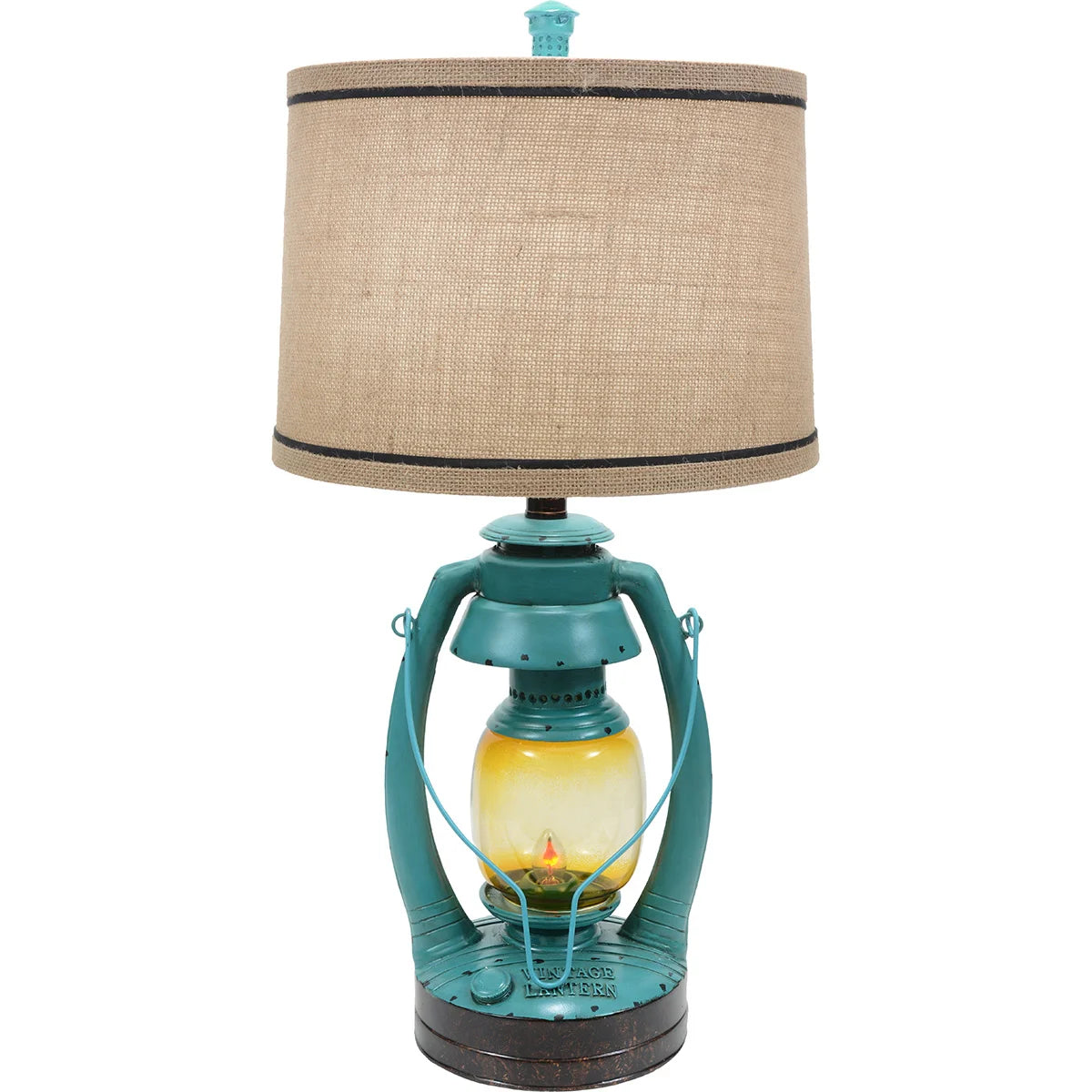 Turquoise Vintage Lantern Table Lamp