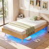 Twin/Full/Queen Size Floating Bed Frame with LED Lights for Bedroom-Twin