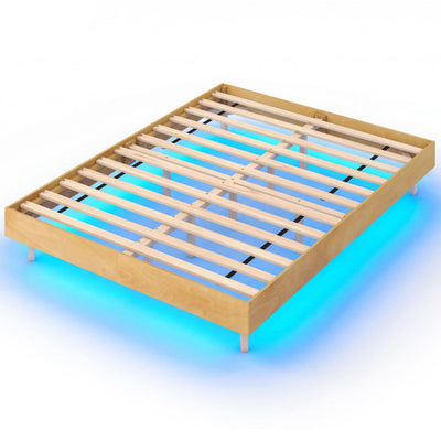 Twin/Full/Queen Size Floating Bed Frame with LED Lights for Bedroom-Queen