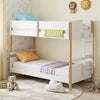 Twin Over Twin Bunk Bed with Ladder Convertible to 2 Twin Beds Toddler Wood Bunk Bed-White