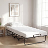 Twin Size Folding Bed with 5-inch Mattress and Metal Frame for Apartment