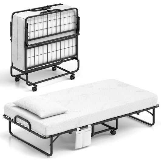 【Free $29 Pillow with Bed Purchase】Twin Size Folding Bed with 5 Inch Mattress