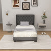 Twin/Full/Queen Size Upholstered Platform Bed with Button Tufted Headboard-Twin Size