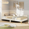 Full/Twin Size Upholstered Daybed with Metal Legs and Wood Slats-Twin Size
