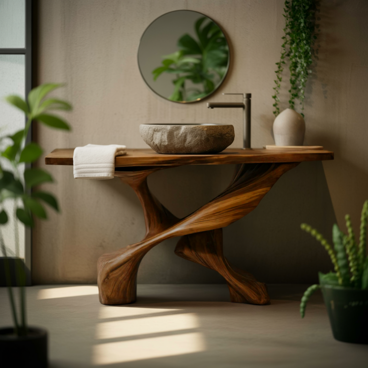 Twineflow Solid Wood Freestanding Bathroom Vanity