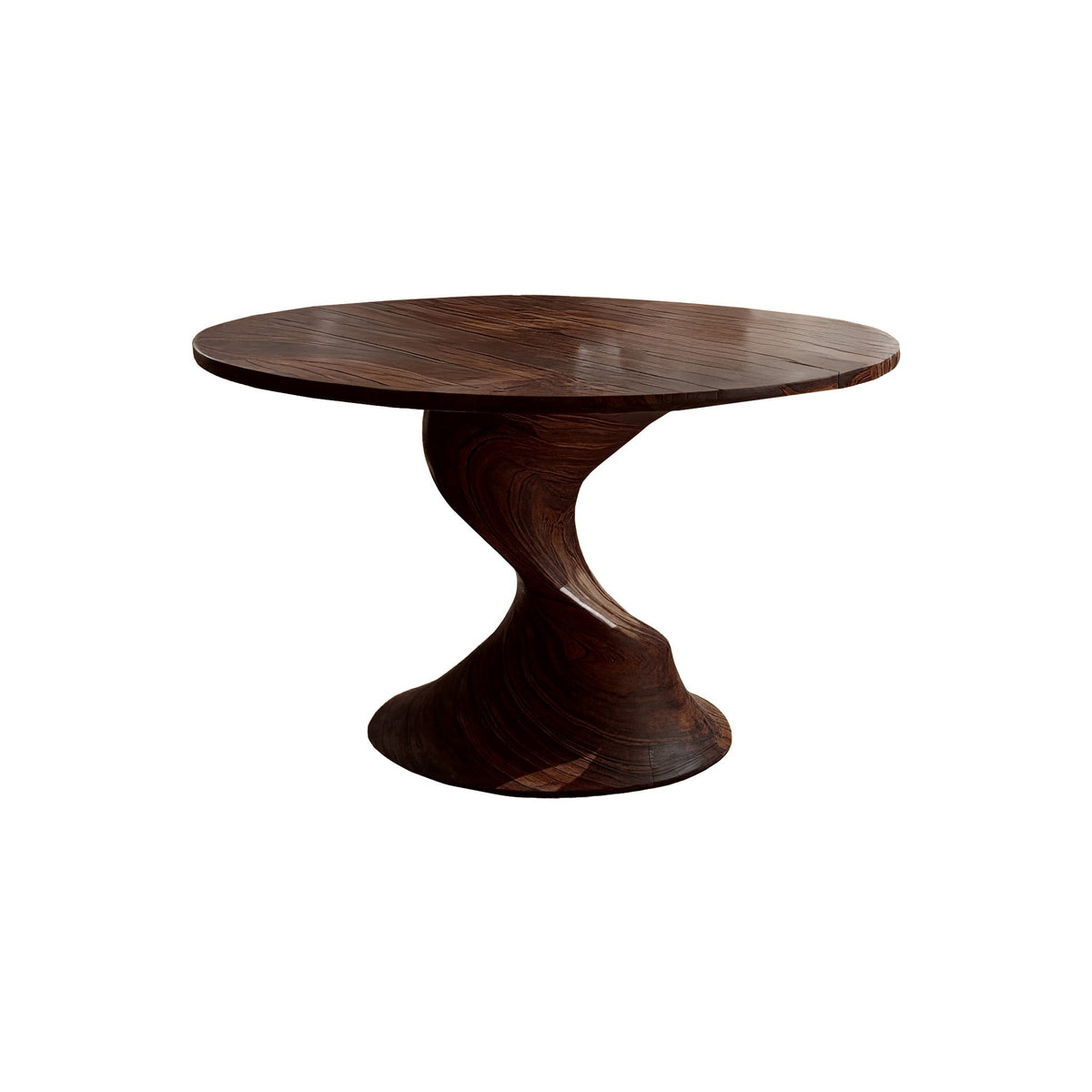 Twistcrest Solid Wood Round Dining Table
