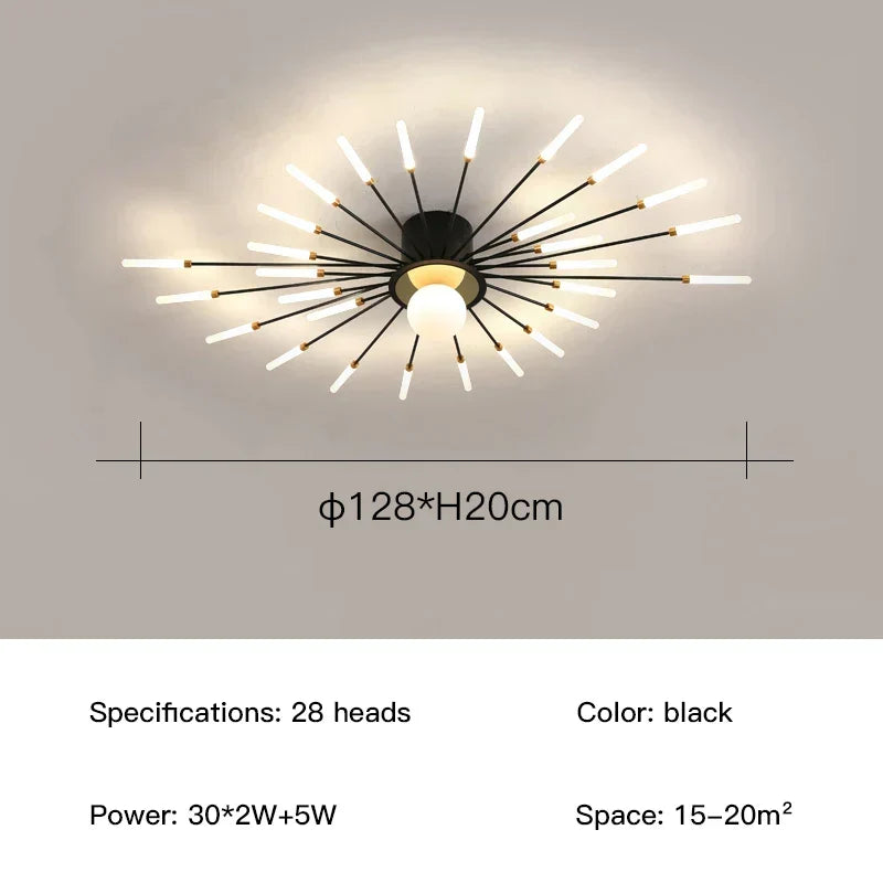 Black Fireworks Ceiling Light